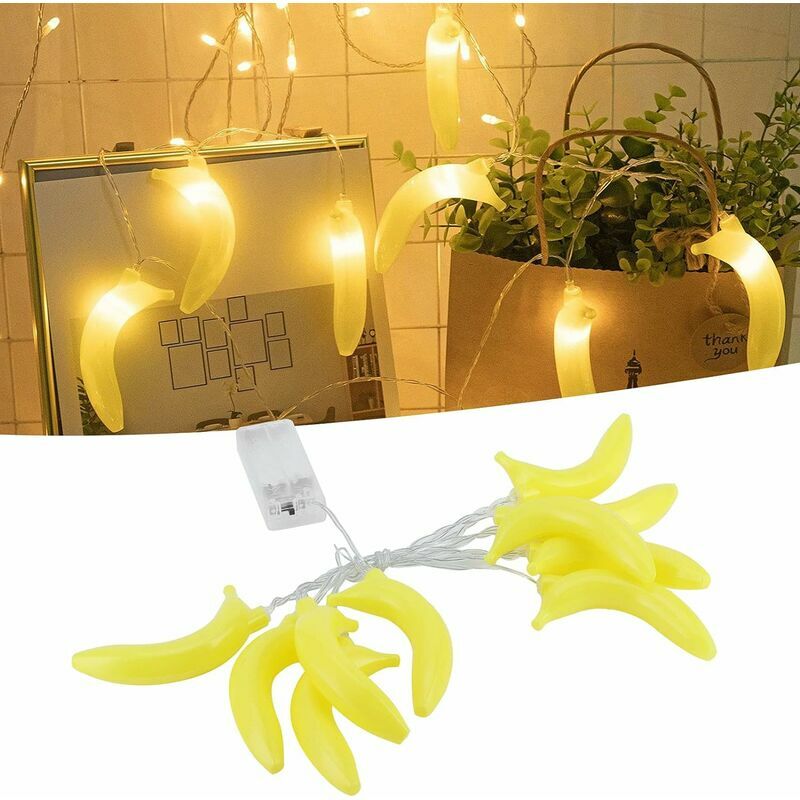 Decoration Light, led String Lights Simulation Battery Powered Light Banana Shape for Bedroom Backyard