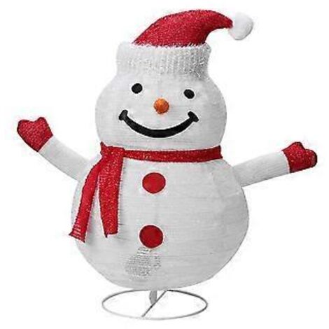 Décoration lumineuse bonhomme de neige, bonhomme de neige sur pied avec ampoules LED à faible consommation d'énergie pour une ambiance féérique pendant les fêtes, à l'intérieur comme à l'extérieur.