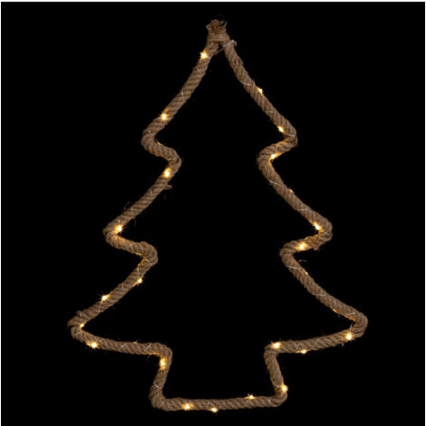 Décoration lumineuse de Noël en corde Sapin - 48 x 1 x 61
