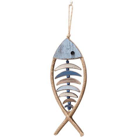 Décoration Maritime en Bois Poisson, Décoration Murale avec