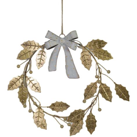 Décoration métal guirlande dorée cm24x3x27