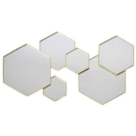 Décoration miroir hexagonal