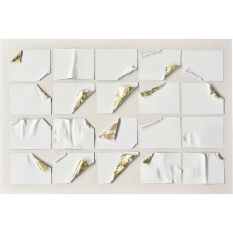 décoration murale abstraite touches dorées style contemporain - blanc éclatant et or lumineux