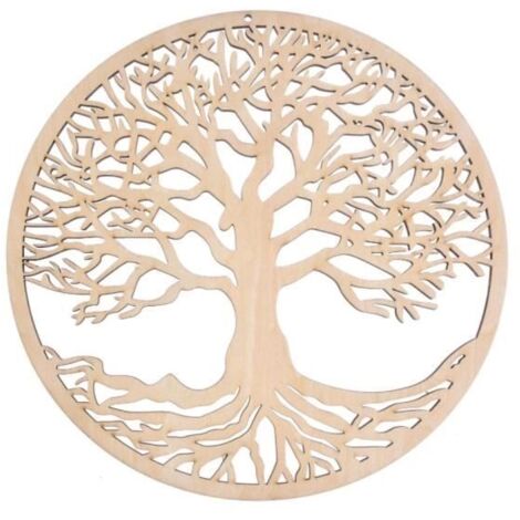 Décoration Murale - Arbre de Vie en Bois Massif - Design Asymétrique Contemporain