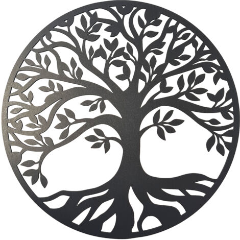 Décoration murale arbre de vie noir 25 cm