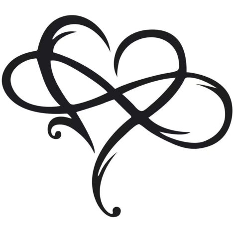 Décoration murale Cœur Infini, Tableau mural en métal, Symbole du cœur, Sculpture murale en métal pour la décoration du salon, de la maison et de la chambre (Noir, 60 x 52 cm)
