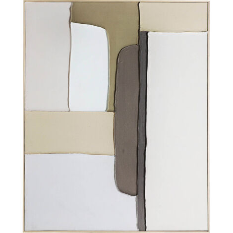 Décoration murale contemporaine toile beige et vert pin - Beige et vert pin naturel