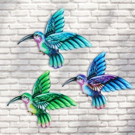 Décoration murale de jardin, décoration murale en métal en forme de colibri, sculpture murale en métal,décoration murale de jardin