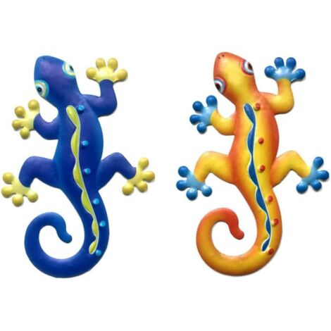 Décoration Murale De Lézard Décoration Murale De Jardin Gecko D'extérieur Décoration De Maison 3d Sculpture 2pcs