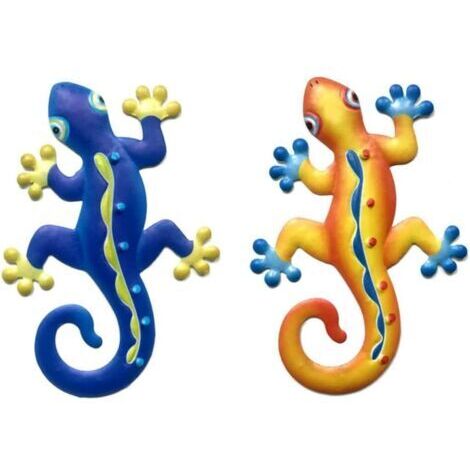 Décoration Murale De Lézard Décoration Murale De Jardin Gecko D'extérieur Décoration De Maison 3d Sculpture 2pcs