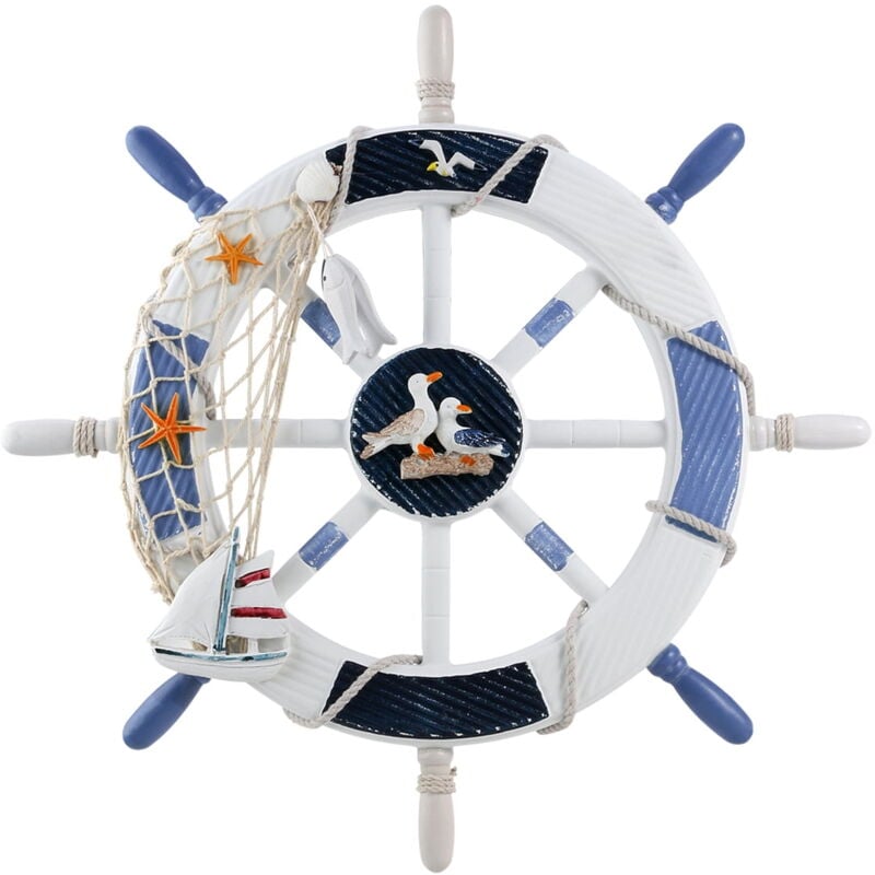 Décoration murale de roue WINOMO Décoration nautique Volant de bateau nautique
