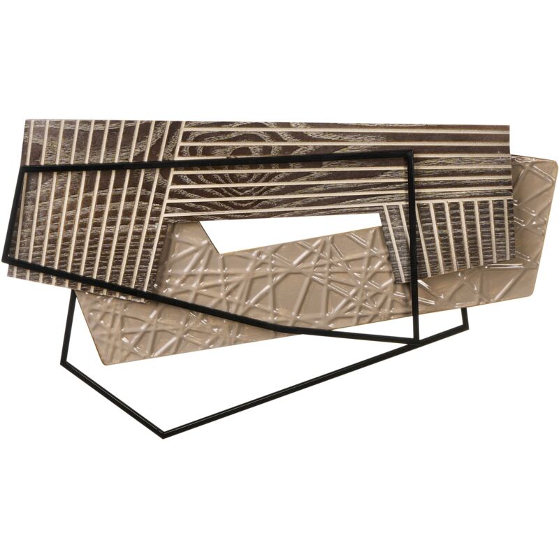 Beliani - Décoration Murale Design Industriel Moderne Fait Main 57 x 36 cm Art Mural en Métal Marron Ennis