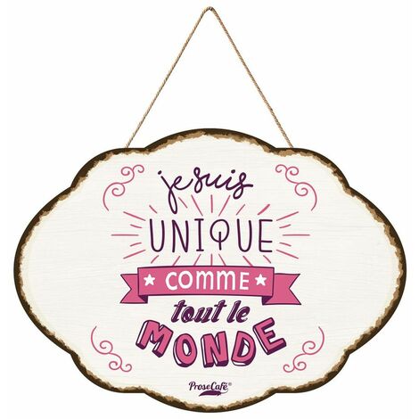 Décoration murale en bois à suspendre Je suis unique