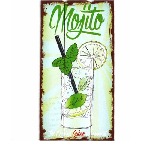 Décoration murale en bois à suspendre Mojito 24 x 48 cm