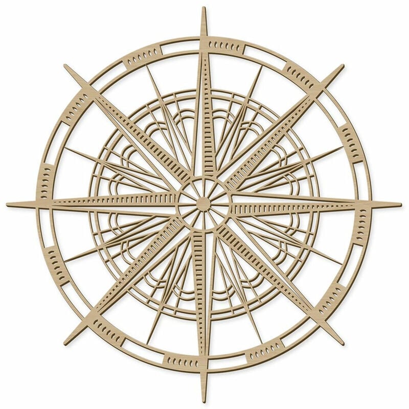 Décoration murale en bois boussole