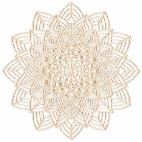 Décoration murale en bois Mandala 50x50 cm – Tenture murale artistique – Ambiance apaisante pour salon ou chambre – Sud Trading
