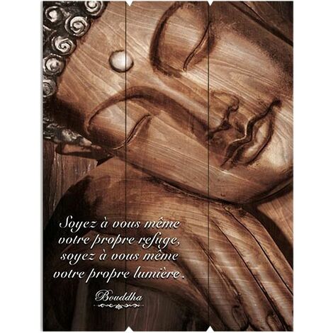 Décoration murale en bois Votre Refuge 30 x 40 cm