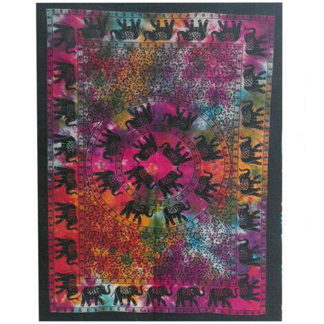 Décoration murale en coton - Mandala Éléphant- Vendu par 1
