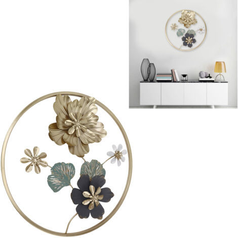 Décoration Murale en Fer Fleur Élégant - Support de Fleur en Fer Appareillage Pendaison - Décoration Murale en Fer d'Indoor pour Chambre Salon - Background Murale en Fleur en Fer Décoratif