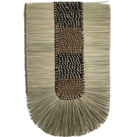 Décoration murale en fibres végétales naturelles et noires - Naturel fibre végétale et noir