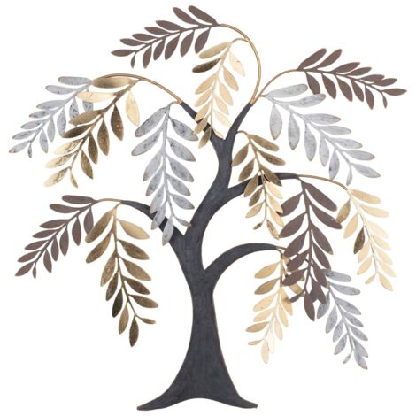 Décoration murale en forme d'arbre - Design moderne et élégant pour la maison - Applique en métal - Décoration contemporaine