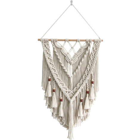 Décoration murale en macramé, art mural en macramé - Tapisserie tissée à la main Chic Boho,Tapisserie murale en macramé, macramé artisanal, tapisserie tissée bohème, tapisserie Boho pour la déco