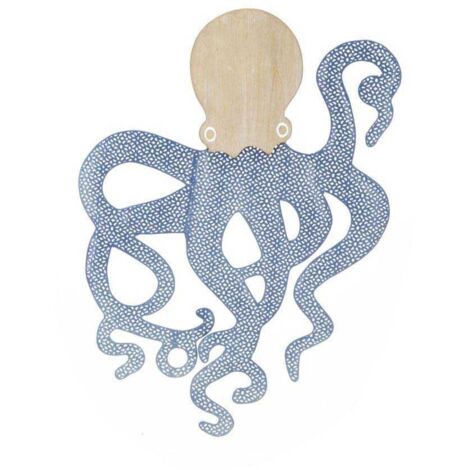 Décoration murale en mdf et métal Octopus 41 x 1.5 x 57 cm