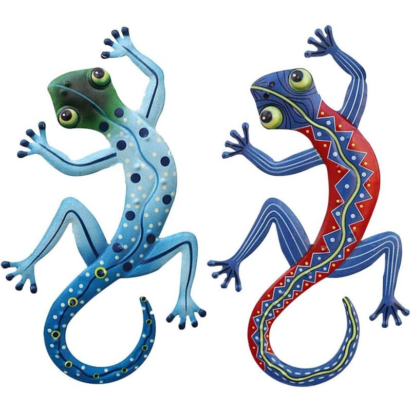 Décoration murale en métal Gecko, art de jardin Gecko pour clôture de ferme, clôture de patio, sculptures de salon, décoration de maison