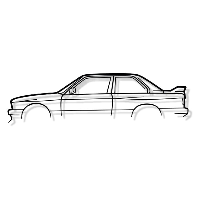 Décoration murale en métal - Silhouette de voiture - M3 E30 - 80 cm