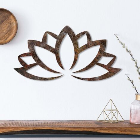 Décoration murale en métal Nature Fleur de lotus 2