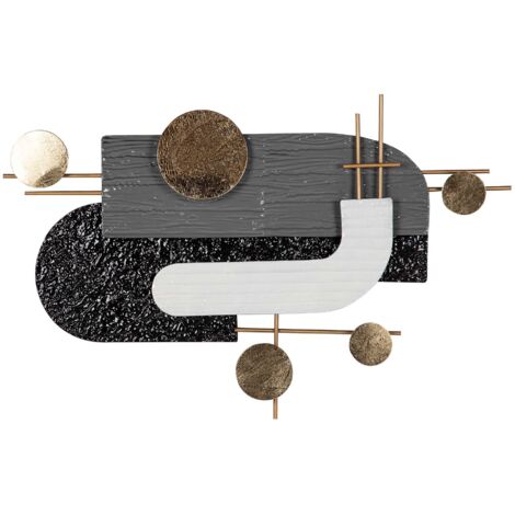 Décoration murale en métal noir et gris 91 x 5 x 50 cm