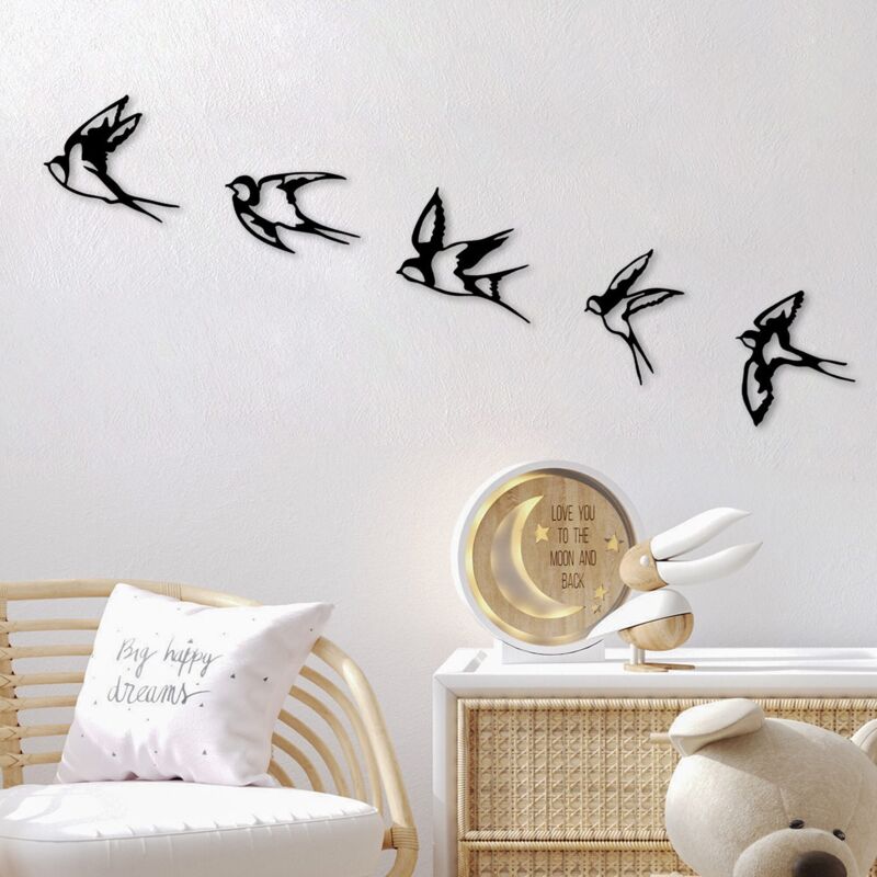Décoration murale en métal Oiseaux en vol Modèle 2