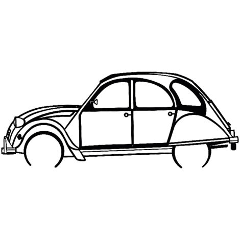 DÉCORATION MURALE EN MÉTAL - Silhouette de voiture - 2CV - 80 CM
