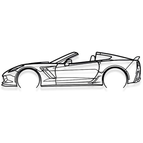 DÉCORATION MURALE EN MÉTAL - Silhouette de voiture - Corvette C7 Z06 - 120 CM
