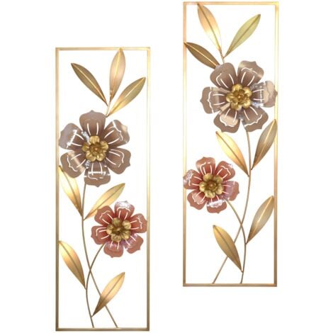 Auch Lot De 3 Décorations Murales Minimalistes De Fleurs En Métal – Décoration Rustique Noire Pour Salon, Salle De Bain, Chambre à Coucher, Salle à Manger, Cadeau De Pendaison De Crémaillère (fleur