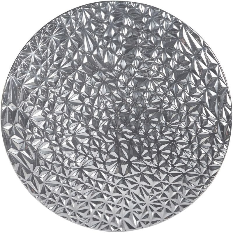Beliani - Décoration Murale Glamour en Métal Rond Argentée Moscavide