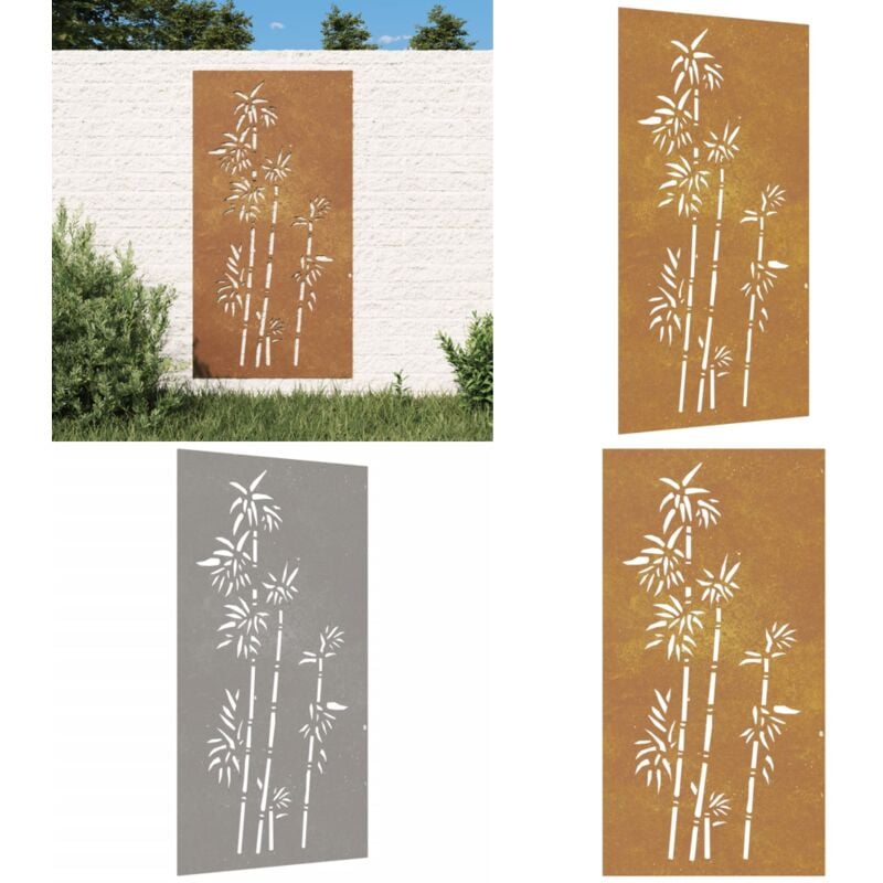 Vidaxl - Décoration murale jardin 105x55 cm acier corten design bambou - décoration murale de jardin - décorations murales de jardin - Home & Living
