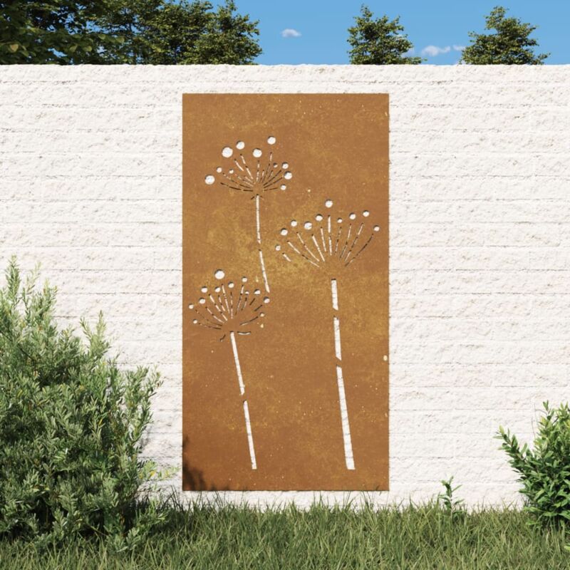 Vidaxl - Décoration murale jardin 105x55 cm acier corten design de fleur