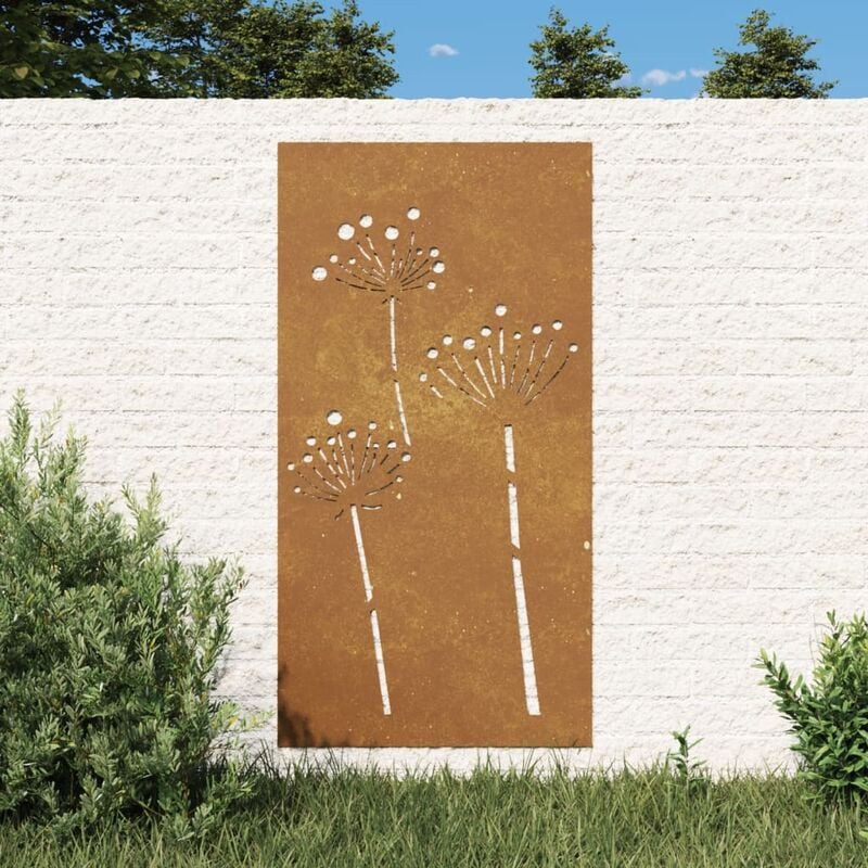 Torana - Décoration murale jardin 105x55 cm acier corten design de fleur
