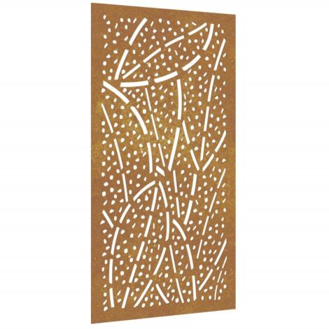 Décoration murale jardin 105x55 cm acier corten design feuille CFW656163