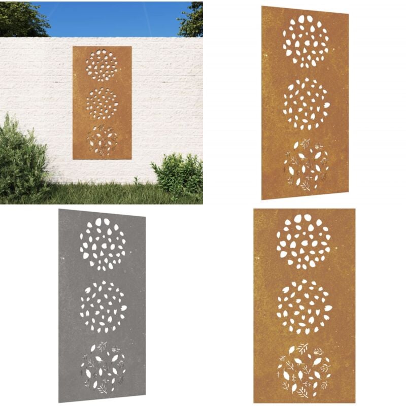 Décoration murale jardin 105x55 cm acier corten design feuille - décoration murale de jardin - décorations murales de jardin - Home & Living - Brun