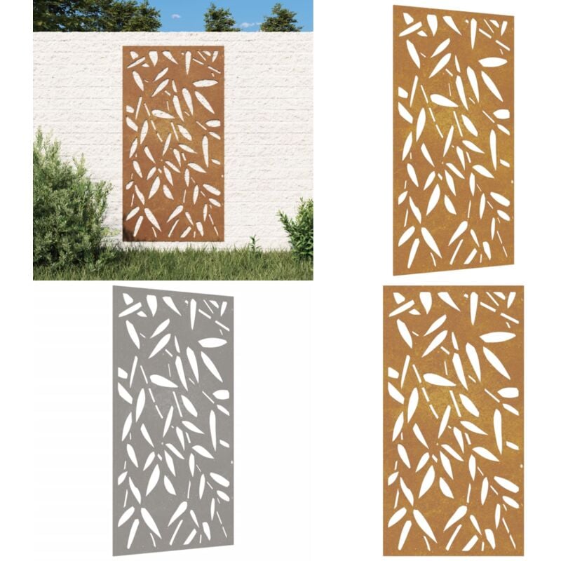 Décoration murale jardin 105x55 cm design de feuille de bambou - décoration murale de jardin - décorations murales de jardin - Home & Living - Brun
