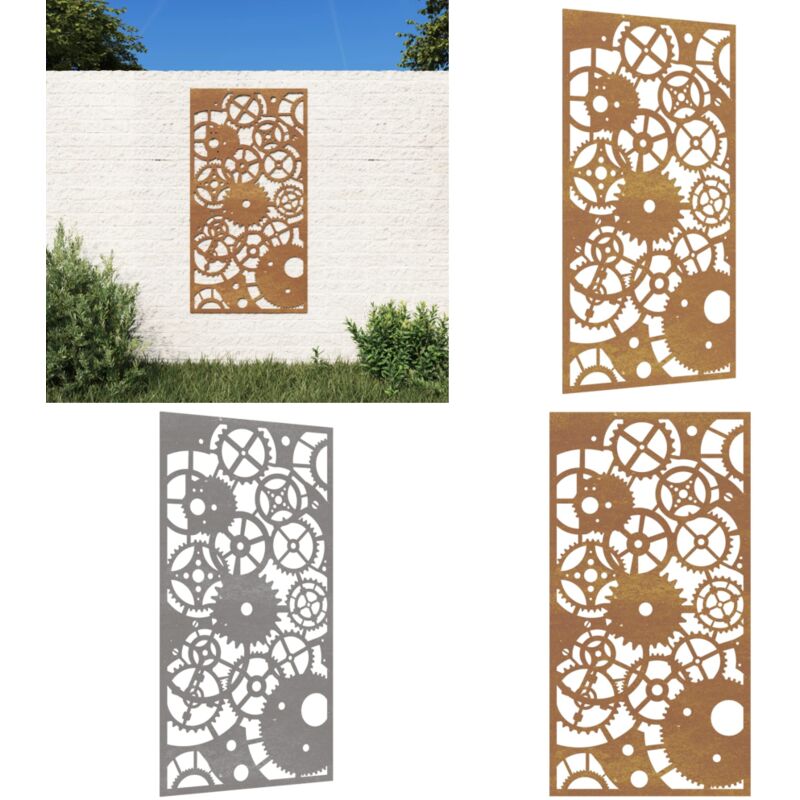 Vidaxl - Décoration murale jardin 105x55 cm design de roue dentée - décoration murale de jardin - décorations murales de jardin - Home & Living - Brun