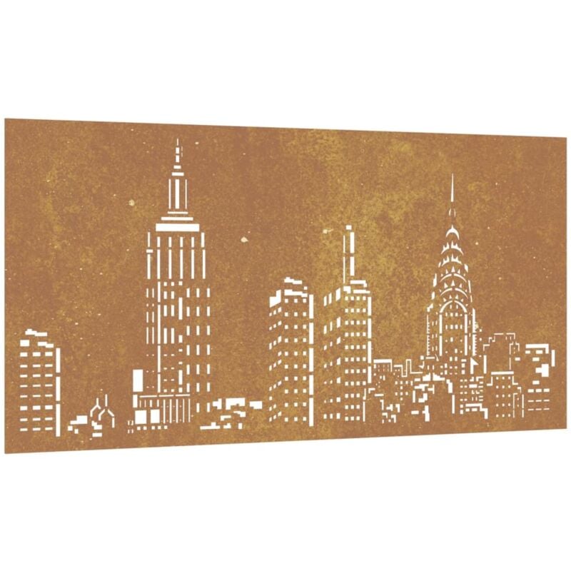 Vidaxl - Décoration murale jardin 105x55cm acier corten design d'horizon