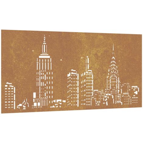 Décoration murale jardin 105x55cm acier corten design d'horizon vidaXL