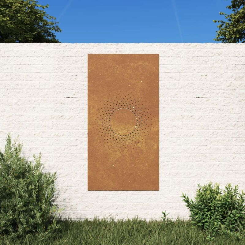 Décoration murale jardin 105x55cm acier corten design du soleil