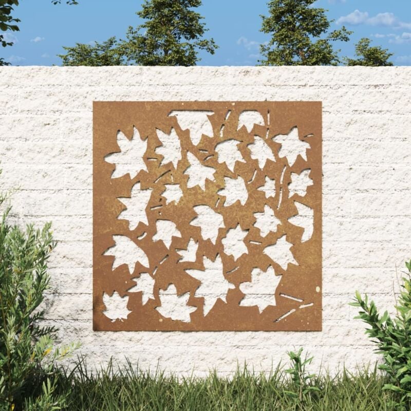 Vidaxl - Décoration murale jardin 55x55 cm acier corten design feuille