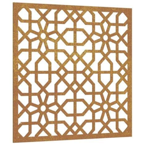Décoration murale jardin 55x55 cm acier corten design mauresque CFW371651