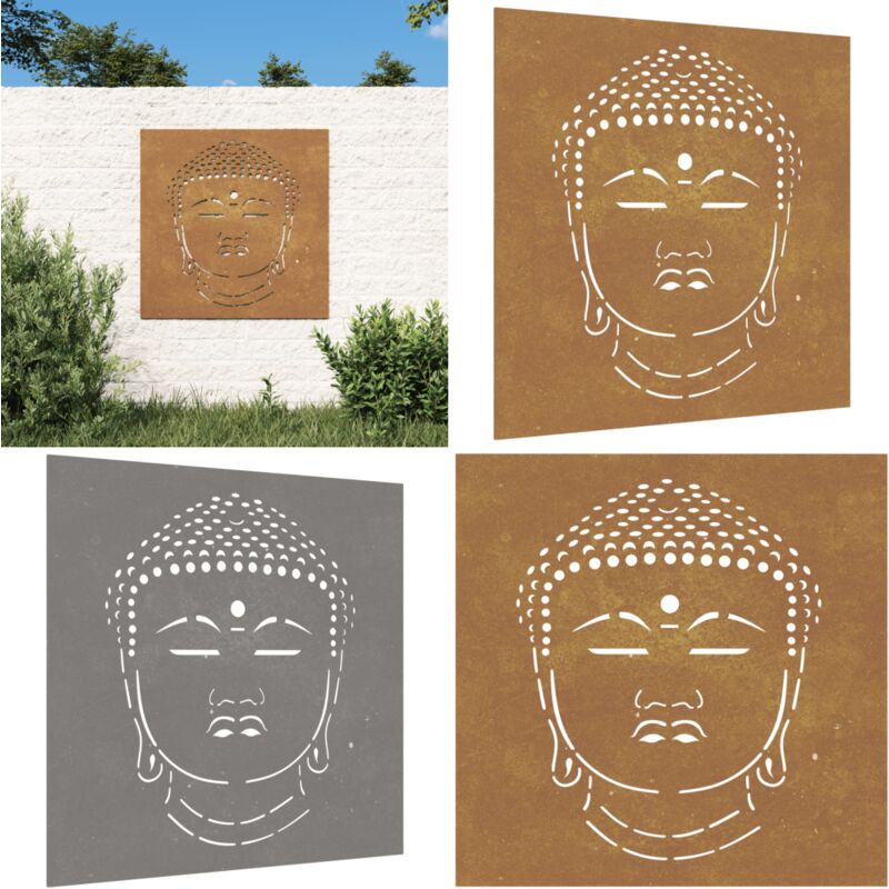 Décoration murale jardin 55x55 cm motif de tête de bouddha - décoration murale de jardin - décorations murales de jardin - Home & Living