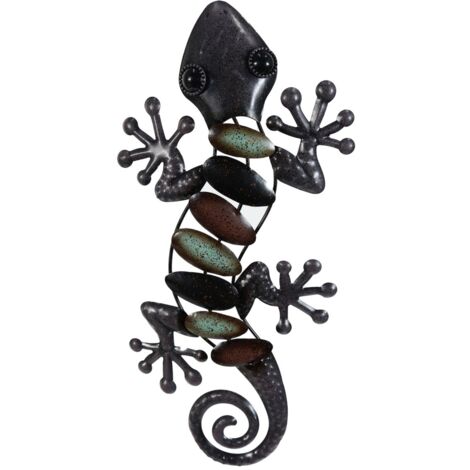 Décoration murale Lézard en métal noir 38 cm
